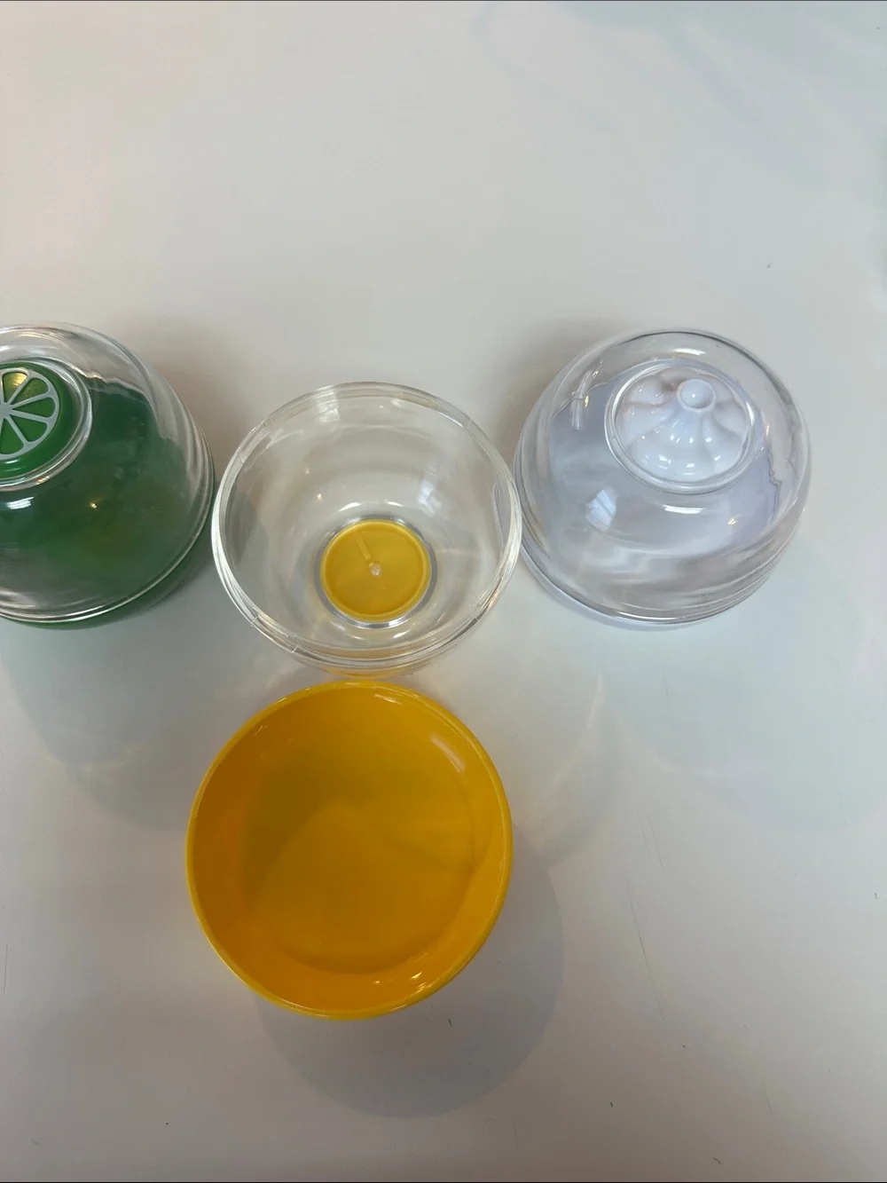 Set of 3 Clear storage, lemon/ lime and garlic